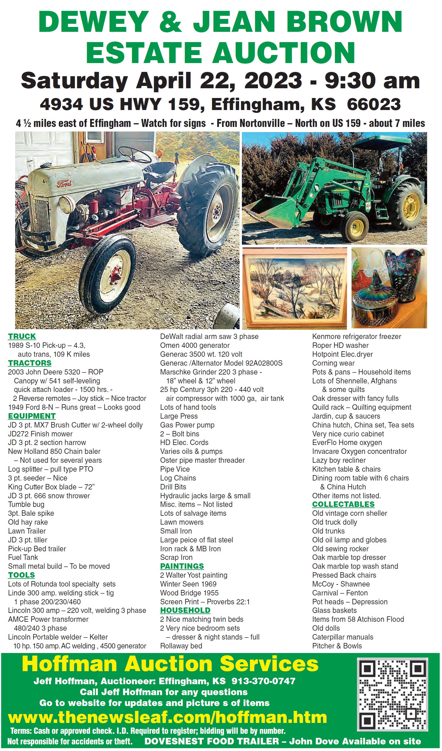 Hoffman Auction Services Jeff Hoffman Auctioneer Effingham Kansas